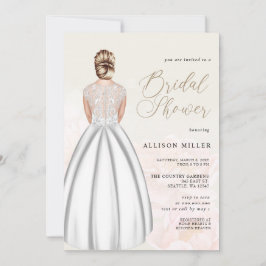 Elegant Romantic Bröllop Dress Möhippa Inbjudningar