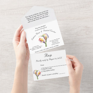 Elegant Romantic Calla Lily Soft Watercolor Pastel