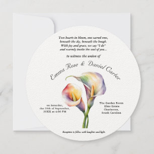 Elegant Romantic Calla Lily Soft Watercolor Pastel Inbjudningar