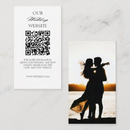 Elegant Romantic CalliGrapfoto Bröllop QRCode Tilläggskort