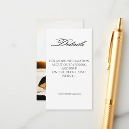 Elegant Romantic CalliGraph Photo Bröllop Detail Tilläggskort