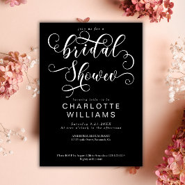 Elegant Romantic Calligraphy Black Möhippa Inbjudningar
