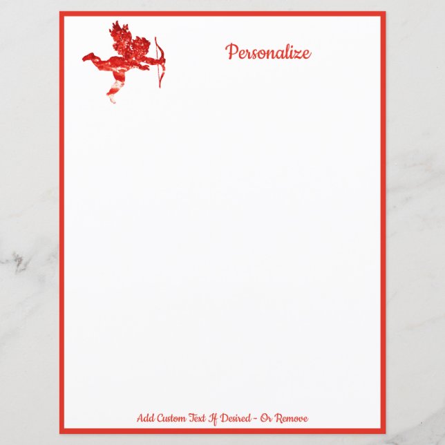 Elegant Romantic Cherub Cupid Valentine Red (Framsida)