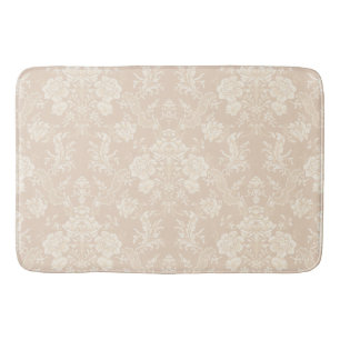 Elegant Romantic Chic Blommigt Damask-Cream Badrumsmatta