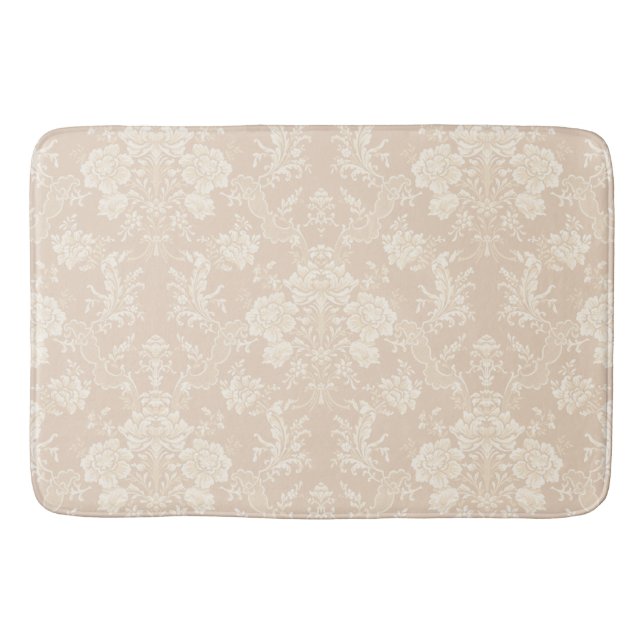 Elegant Romantic Chic Blommigt Damask-Cream Badrumsmatta (Framsidan)