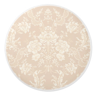 Elegant Romantic Chic Blommigt Damask-Cream Knopp