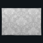 Elegant Romantic Chic Blommigt Damask-Grått Bordstablett<br><div class="desc">Elegantens vintage-inspirerade blommigt-dammdesign med monokrom,  lätt på mörk-pastellblommor av chic-grått,  lövliknande scrollsar och svampar av delikat lacy rosett band. Mönster är sömlöst och kan byggas upp eller ned.</div>