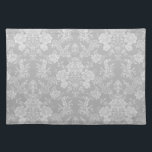 Elegant Romantic Chic Blommigt Damask-Grått Bordstablett<br><div class="desc">Elegantens vintage-inspirerade blommigt-dammdesign med monokrom,  lätt på mörk-pastellblommor av chic-grått,  lövliknande scrollsar och svampar av delikat lacy rosett band. Mönster är sömlöst och kan byggas upp eller ned.</div>