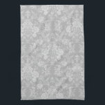 Elegant Romantic Chic Blommigt Damask-Grått Kökshandduk<br><div class="desc">Elegantens vintage-inspirerade blommigt-dammdesign med monokrom,  lätt på mörk-pastellblommor av chic-grått,  lövliknande scrollsar och svampar av delikat lacy rosett band. Mönster är sömlöst och kan byggas upp eller ned.</div>
