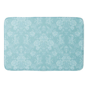 Elegant Romantic Chic Blommigt Damask-Mint Badrumsmatta