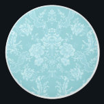 Elegant Romantic Chic Blommigt Damask-Mint Knopp<br><div class="desc">Elegantens vintage-inspirerade blommigt-dammdesign med monokromma,  ljusa på mörk-pastellhalvblommor,  lövliknande scrollsar och svälja av delikat lacy rosett band. Mönster är sömlöst och kan byggas upp eller ned.</div>