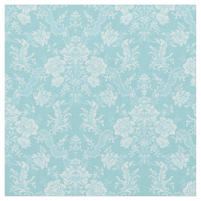 Elegant Romantic Chic Blommigt Damask-Mint Tyg (Närbild)