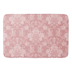 Elegant Romantic Chic Blommigt Damask-Pastel Rosa Badrumsmatta