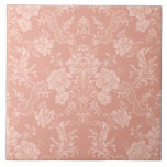 Elegant Romantic Chic Blommigt Damask-Peach Kakelplatta<br><div class="desc">Elegantens vintage-inspirerade blommigt-dammdesign med monokrom pastellpersikoblommor med ljus på mörk från chic,  bladblommor och scrollsar av delikat lacy rosett band. Mönster är sömlöst och kan byggas upp eller ned.</div>