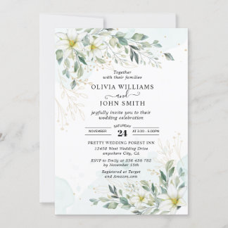 Elegant Romantic Eucalyptus Greenery - F001 Invita Inbjudningar