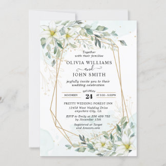 Elegant Romantic Eucalyptus Greenery - F001 Invita Inbjudningar