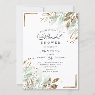 Elegant Romantic Eucalyptus Greenery - F009 Invita Inbjudningar