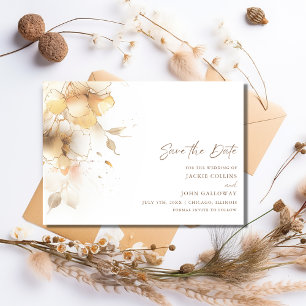 Elegant Romantic Fall Blommigt Bröllop Spara Datumet