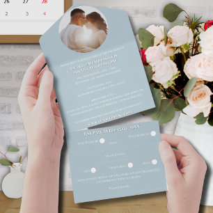 Elegant Romantic Färg Photo Monogram Bröllop