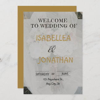 Elegant Romantic Floral Wedding Invitation Inbjudningar
