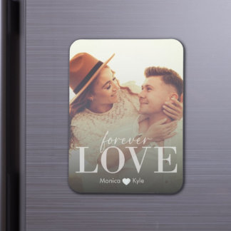 Elegant Romantic Forever love Anpassningsbar Photo Magnet