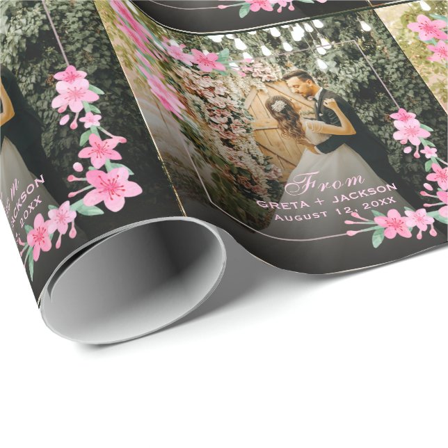 Elegant Romantic Glad Alla hjärtans dag-foto Presentpapper (Rullad Hörn)