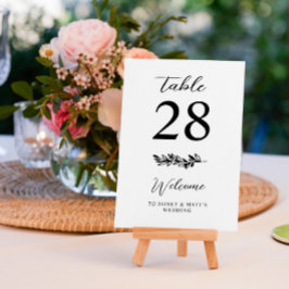 Elegant Romantic Greenery Bröllop Bordsnummer