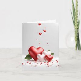 Elegant Romantic Heart Valentine’s Day Card Helgkort