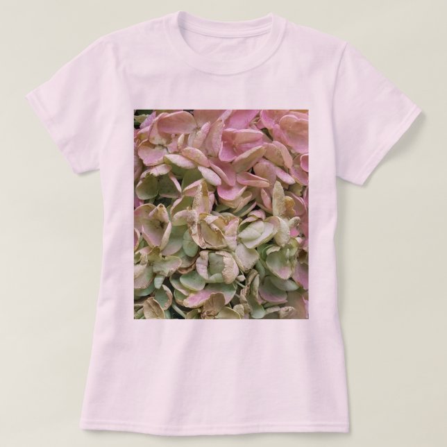 Elegant Romantic Hydrangea Garden V-Nacke T Shirt (Design framsida)