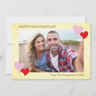 Elegant Romantic Kärlek Valentines day par Photo Kort