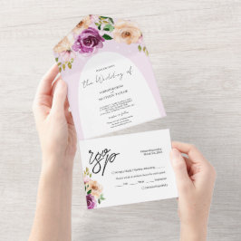 Elegant Romantic Lila Lilac Watercolor Flowers