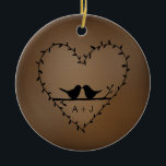 Elegant Romantic Lovebird par Anpassningsbar jul Julgransprydnad Keramik<br><div class="desc">MiKa Art Zazzle-butiken har något för alla, från fånigets skämt till seriöst romantiskt påstående. Canadiana, japanska presenter, smycken, fodral för elektronisk utrustning, roligt, mugg kopp, prydnadsföremål, kort och poster... Ta lite tid och se dig om. Du kanske till och med hittar något du inte visste att du ville! Jag är...</div>