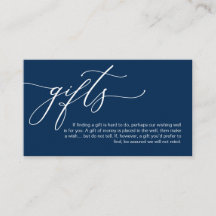 Elegant Romantic, marinblå, en anteckning om gåvor