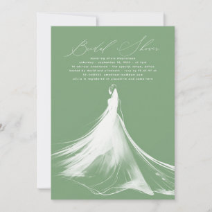 Elegant Romantic Modern Sage Grönt Möhippa Inbjudningar