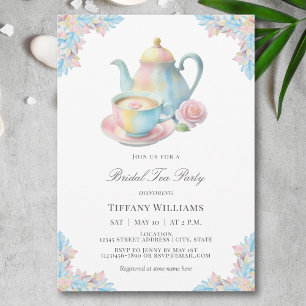 Elegant Romantic Möhippa Tea Party Möhippa Inbjudningar