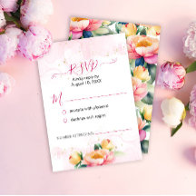 Elegant Romantic Peony Watercolor Bröllop