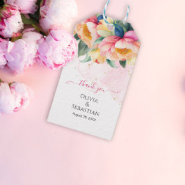 Elegant Romantic Peony Watercolor Bröllop Presentetikett