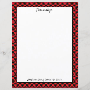 Elegant Romantic Red & Black Hearts Personalize