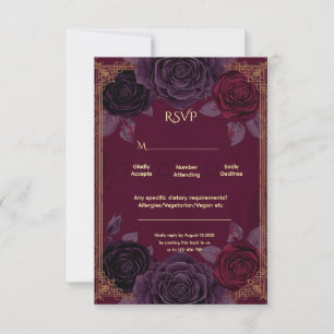 Elegant Romantic Ro Gothic Bröllop OSA Kort