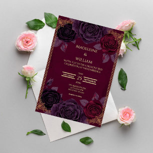 Elegant Romantic Ro Gothic Bröllopinbjudan Inbjudningar