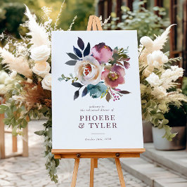 Elegant Romantic Ro Rehearsal Dinner Sign Poster