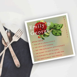 Elegant Romantic Röd ros Blommigt Roligt Facts Brö Pappersservett