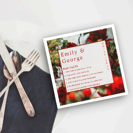 Elegant Romantic Röd ros Roligt Facts Bröllop Pappersservett