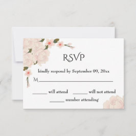 Elegant Romantic Rosa Blommigt Blommar Bröllop OSA Kort