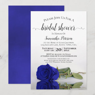 Elegant Romantic Royal Blue Ro Möhippa Inbjudningar