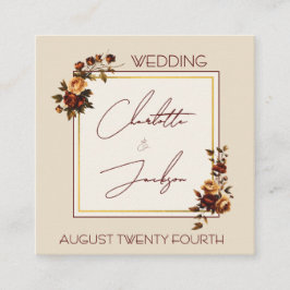Elegant Romantic Rusty Rose Autumn Wedding Tilläggskort