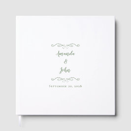 Elegant Romantic Sage Grönt Calligraphy Bröllop Gästböcker