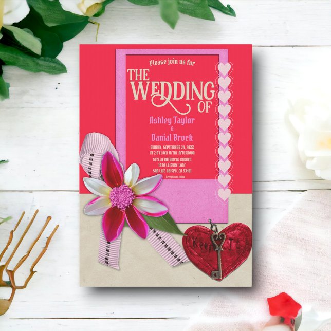 Elegant Romantic Snyggt Classy Valentine Bröllop Inbjudningar (Skapare uppladdad)