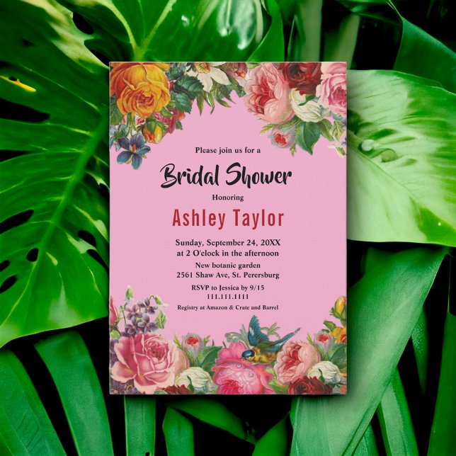 Elegant Romantic  Summer Blommigt Möhippa Inbjudningar (Skapare uppladdad)