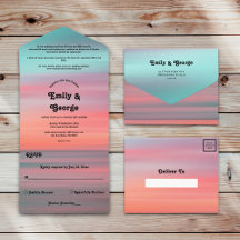 Elegant Romantic Sunset Blå himmel Beach Wedding